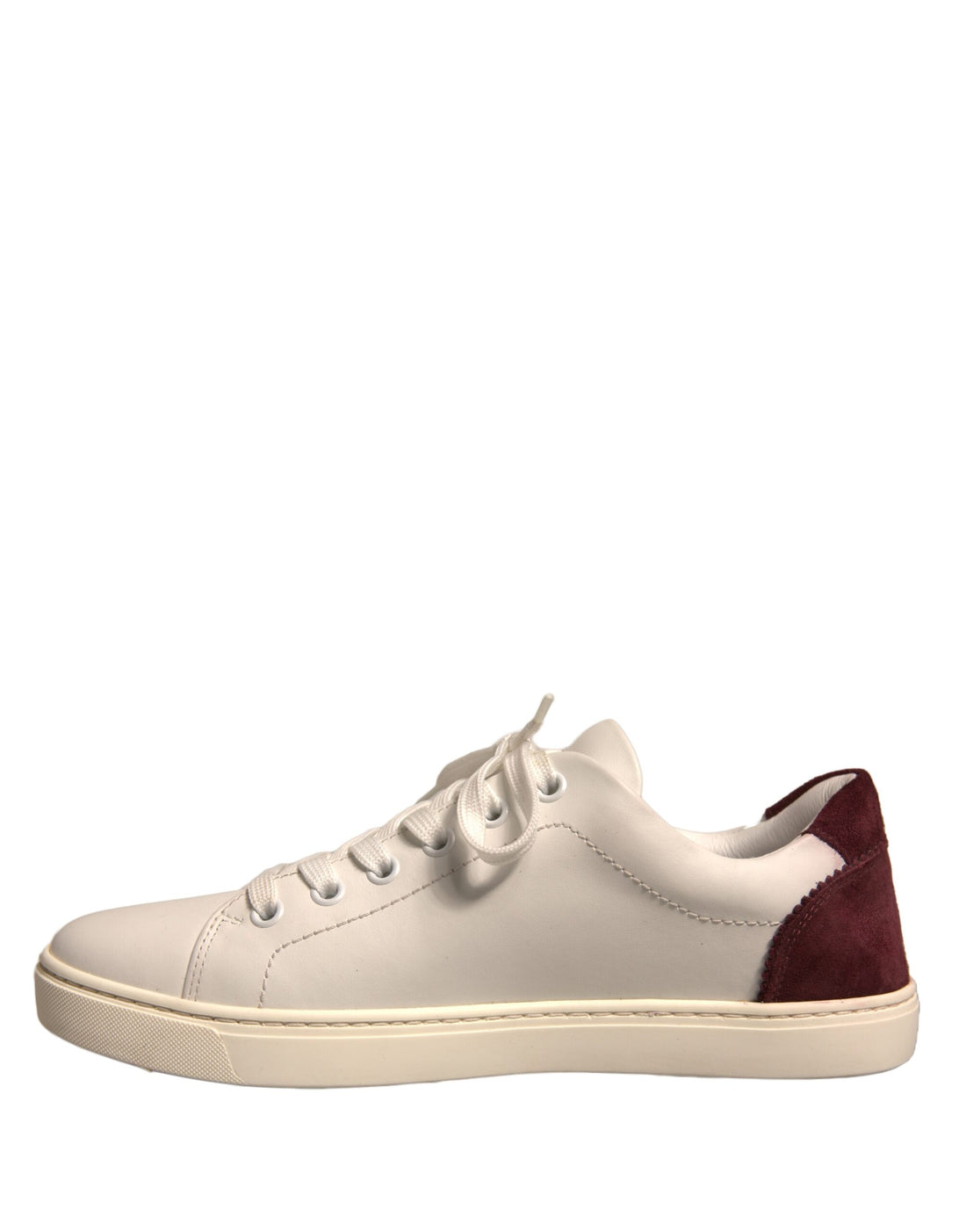 Dolce & Gabbana White Suede Leather Low Top Sneakers Shoes