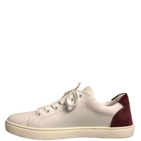 Dolce & Gabbana White Suede Leather Low Top Sneakers Shoes