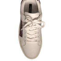 Dolce & Gabbana White Suede Leather Low Top Sneakers Shoes