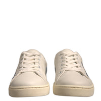 Dolce & Gabbana White Suede Leather Low Top Sneakers Shoes