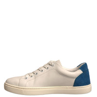 Dolce & Gabbana White Suede Leather Low Top Sneakers Shoes