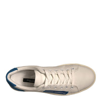 Dolce & Gabbana White Suede Leather Low Top Sneakers Shoes