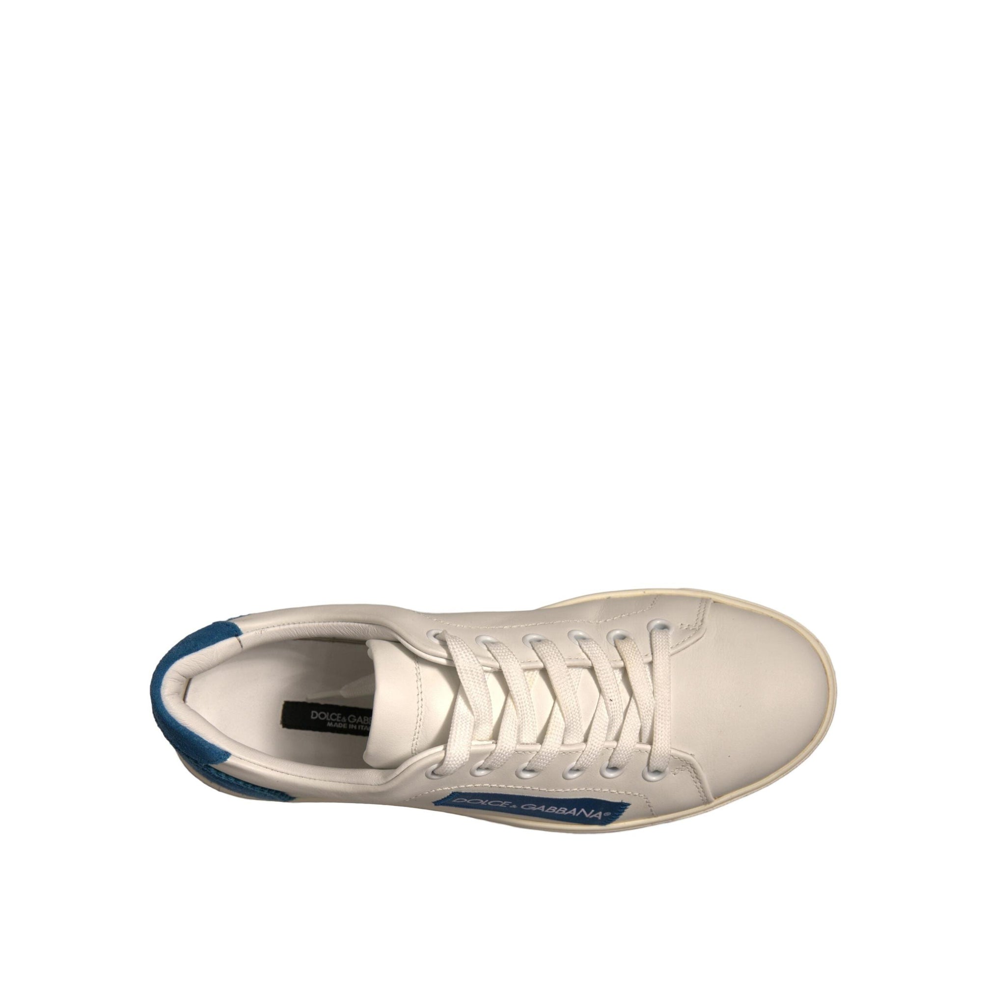 Dolce &amp; Gabbana White Suede Leather Low Top Sneakers Shoes