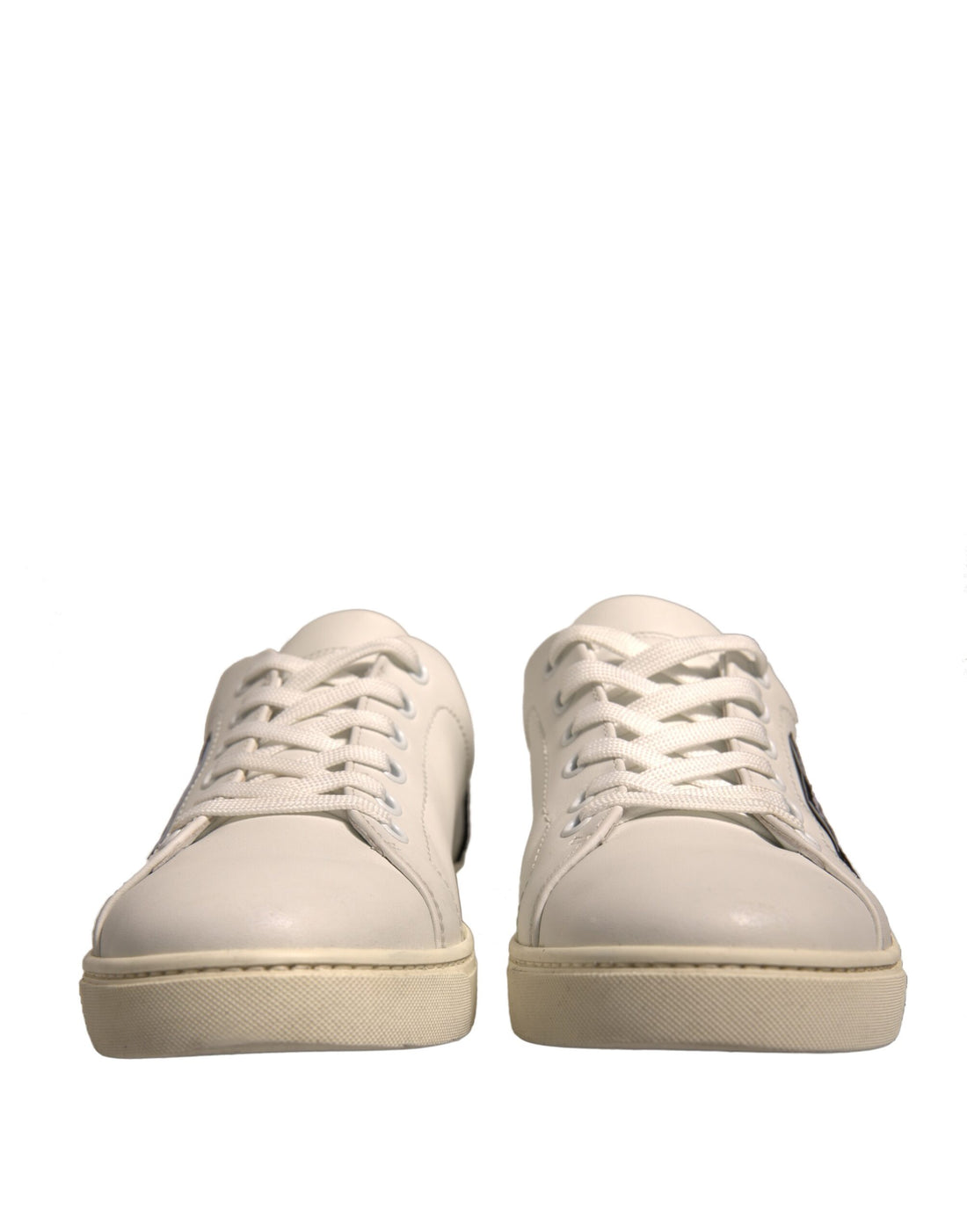 Dolce & Gabbana White Suede Leather Low Top Sneakers Shoes