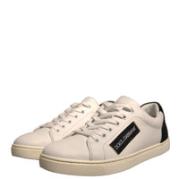 Dolce & Gabbana White Suede Leather Low Top Sneakers Shoes