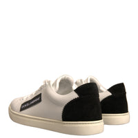 Dolce & Gabbana White Suede Leather Low Top Sneakers Shoes