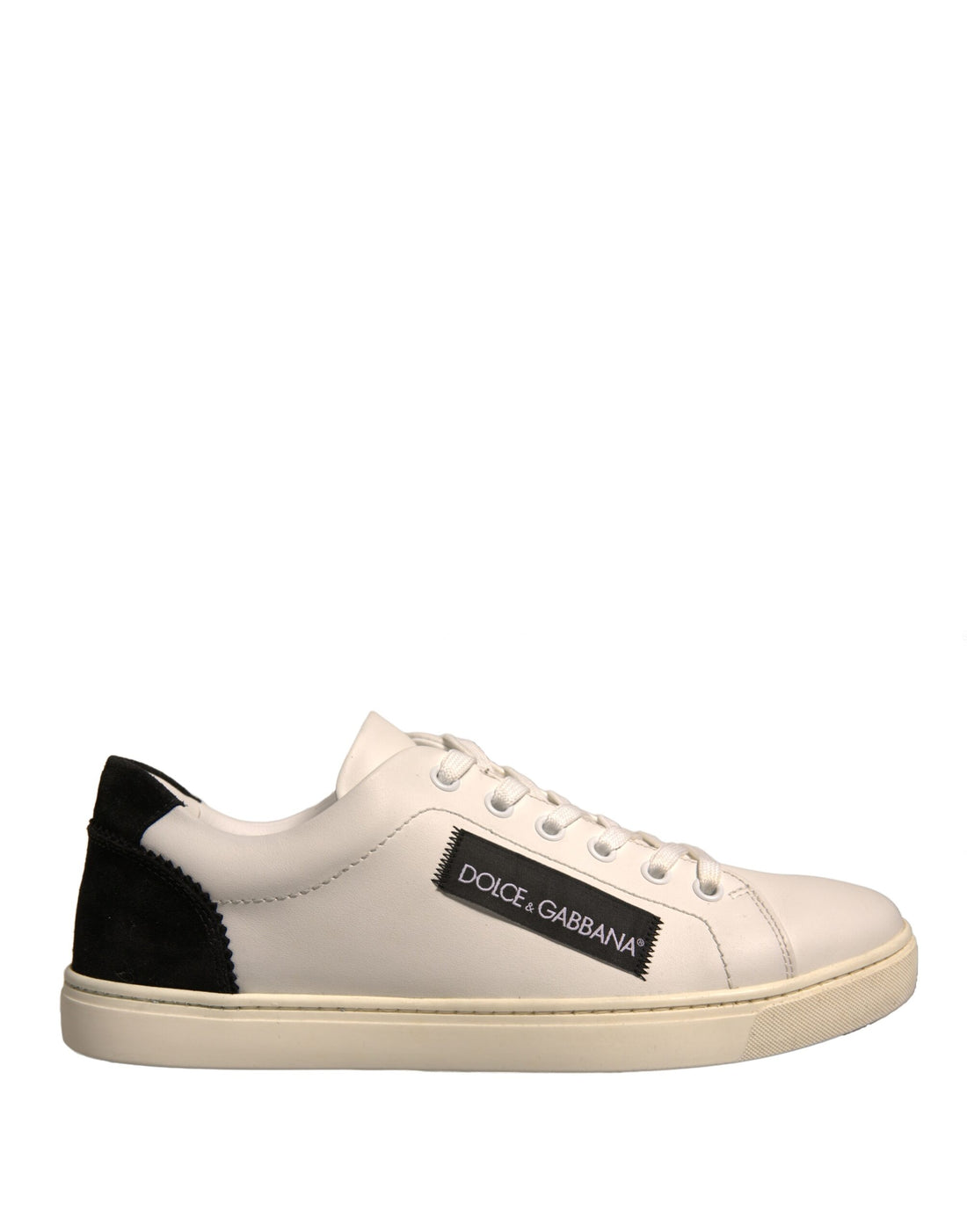 Dolce & Gabbana White Suede Leather Low Top Sneakers Shoes