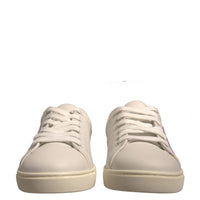 Dolce & Gabbana White Suede Leather Low Top Sneakers Shoes