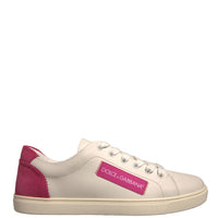 Dolce & Gabbana White Suede Leather Low Top Sneakers Shoes