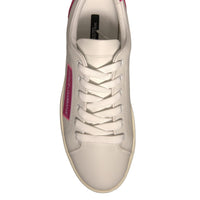 Dolce & Gabbana White Suede Leather Low Top Sneakers Shoes