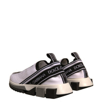 Dolce & Gabbana White Black Slip On Sorrento Sneakers Shoes