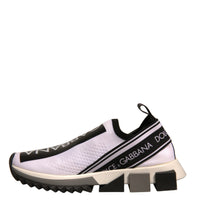 Dolce & Gabbana White Black Slip On Sorrento Sneakers Shoes