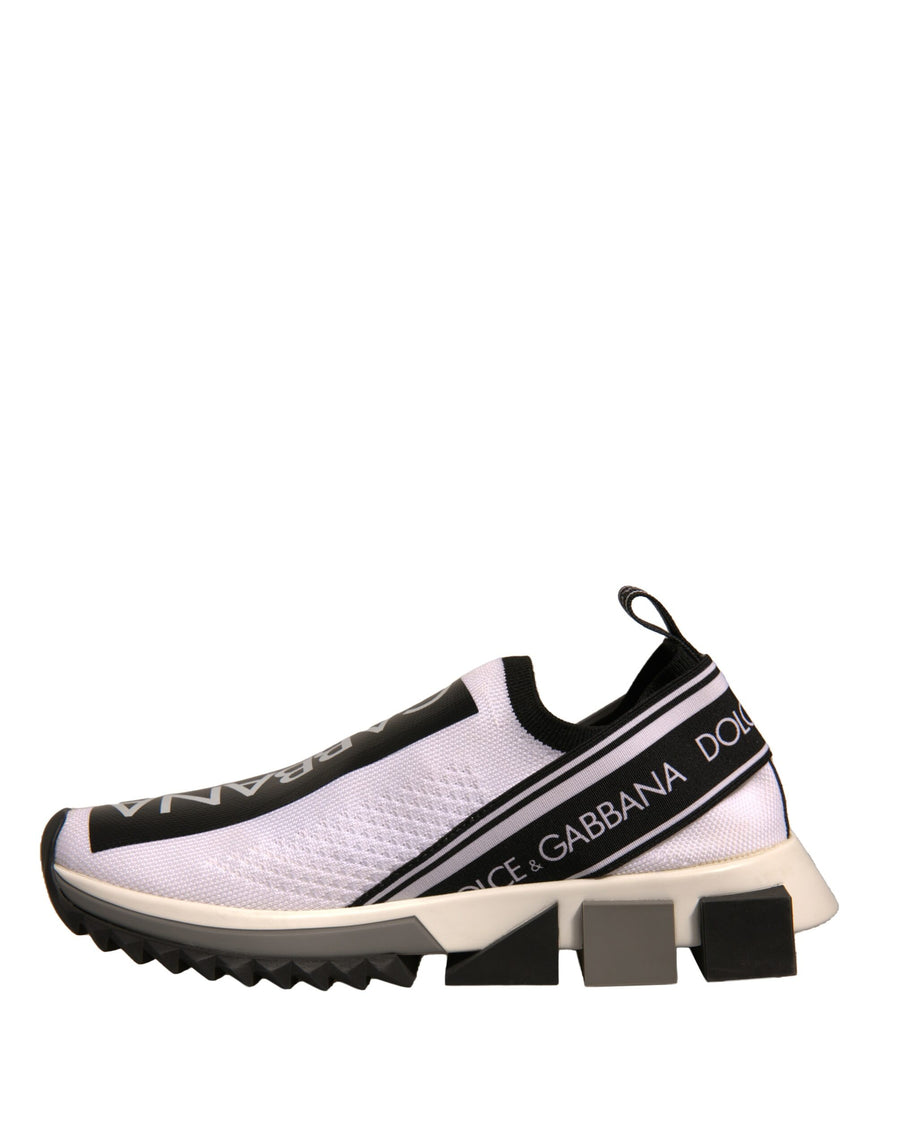 Dolce & Gabbana White Black Slip On Sorrento Sneakers Shoes