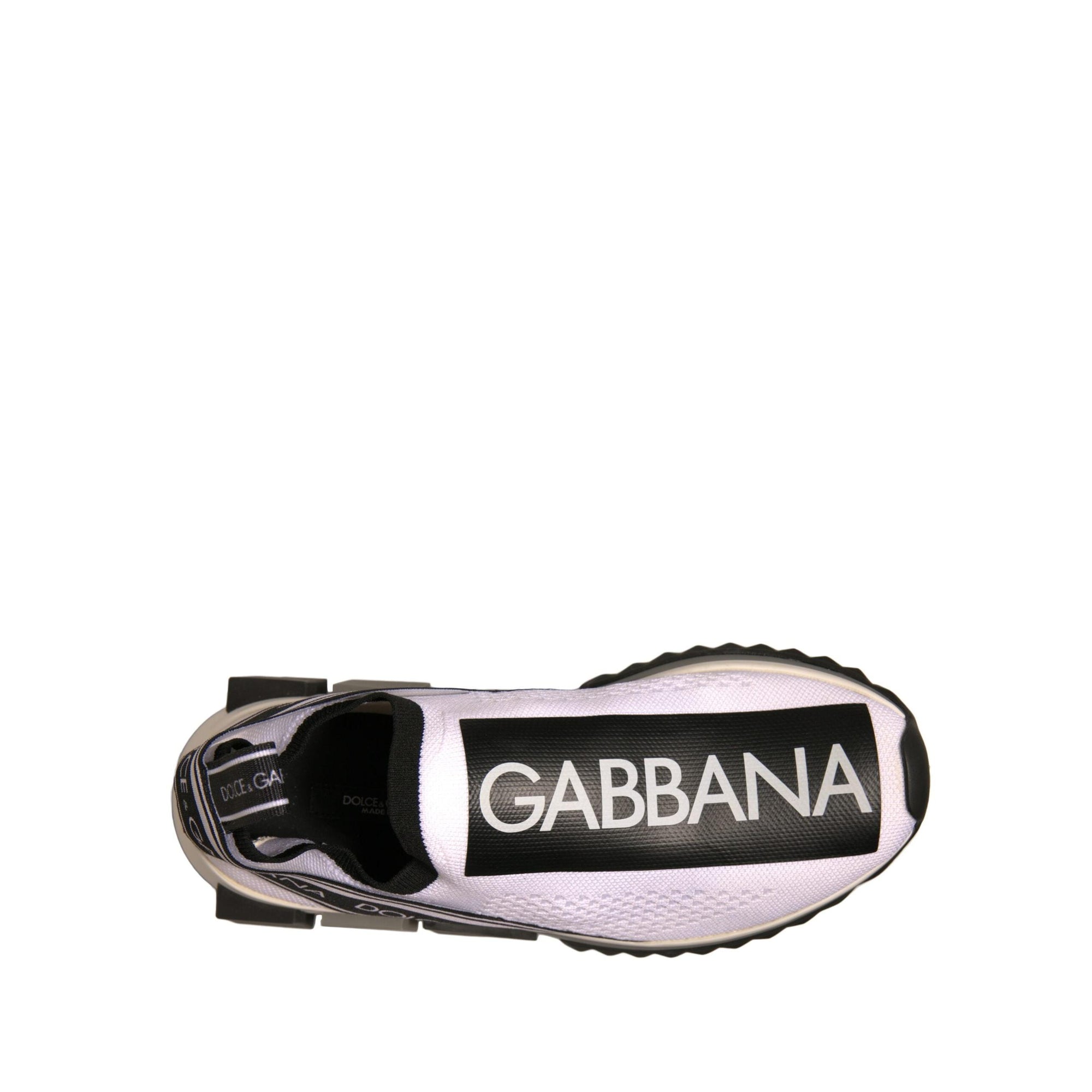 Dolce &amp; Gabbana White Black Slip On Sorrento Sneakers Shoes