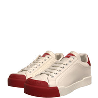 Dolce & Gabbana Shoes White Leather Logo Portofino Sneakers