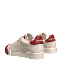 Dolce & Gabbana Shoes White Leather Logo Portofino Sneakers