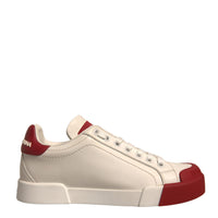 Dolce & Gabbana Shoes White Leather Logo Portofino Sneakers