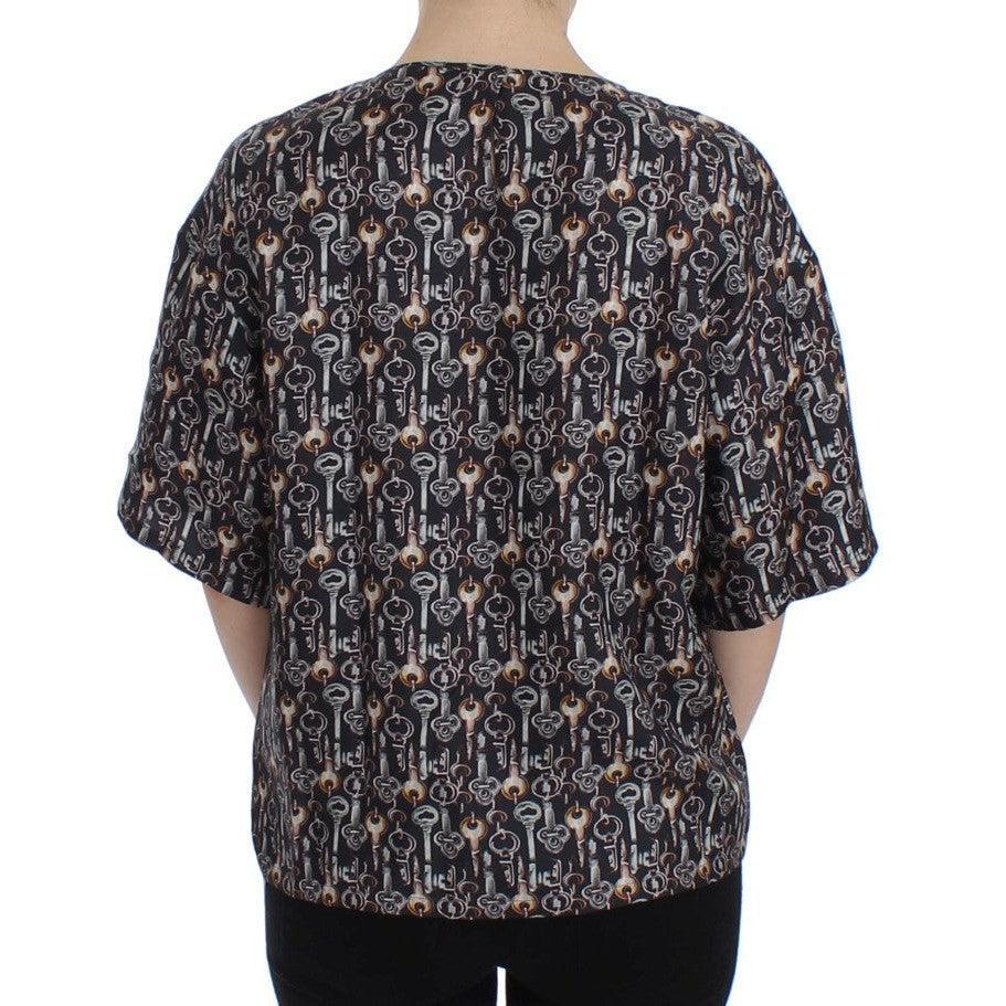 Dolce &amp; Gabbana Enchanted Sicily Silk Blouse with Key Print