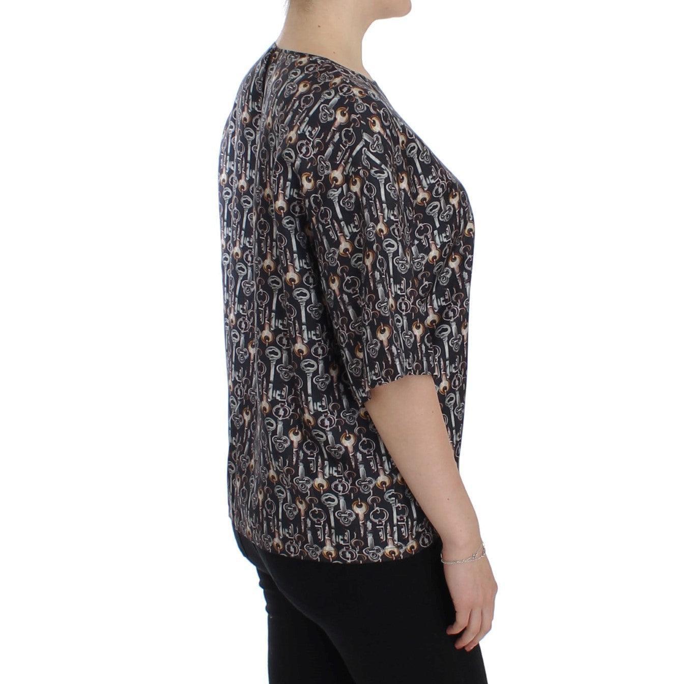 Dolce &amp; Gabbana Enchanted Sicily Silk Blouse with Key Print