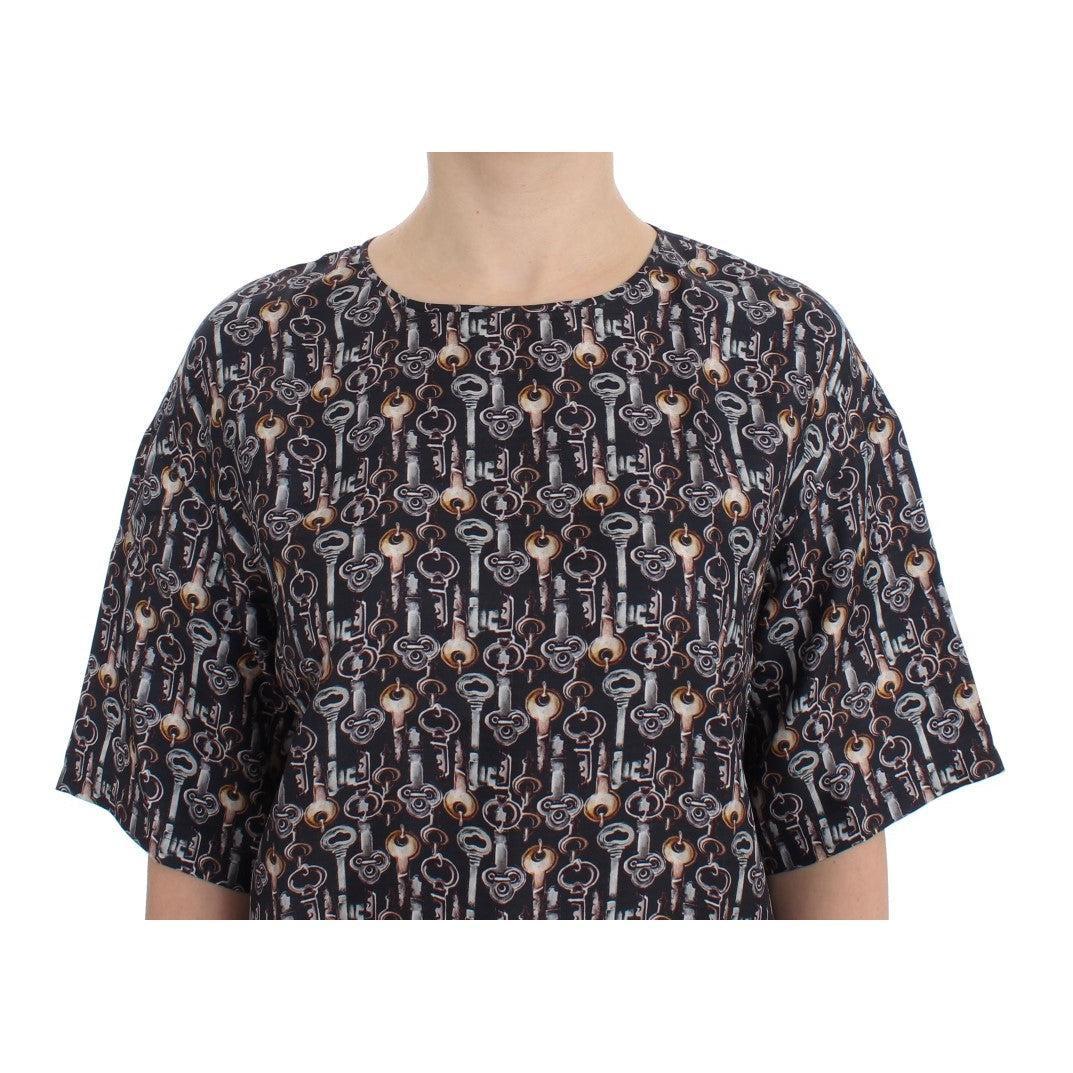 Dolce &amp; Gabbana Enchanted Sicily Silk Blouse with Key Print