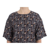 Dolce & Gabbana Enchanted Sicily Silk Blouse with Key Print