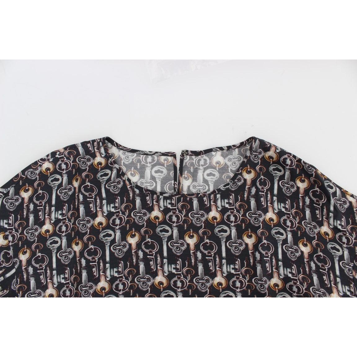 Dolce &amp; Gabbana Enchanted Sicily Silk Blouse with Key Print
