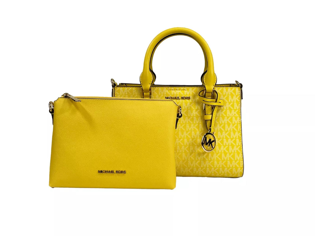 Michael Kors Charlotte 3 in 1 Satchel Bag Crossbody Golden Yellow