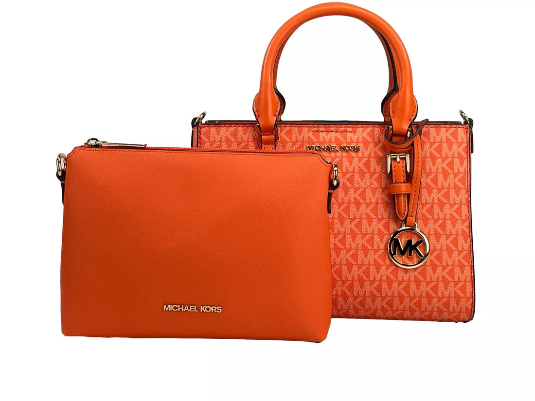 Michael Kors Charlotte 3 in 1 Satchel Bag Crossbody Poppy Orange