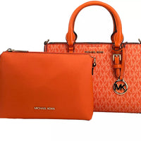 Michael Kors Charlotte 3 in 1 Satchel Bag Crossbody Poppy Orange