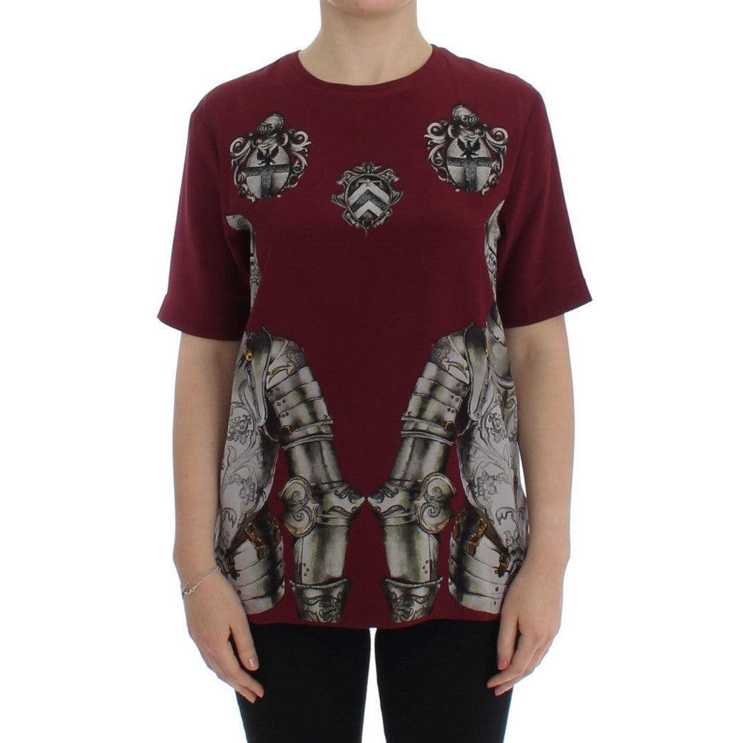 Dolce &amp; Gabbana Enchanted Sicily Silk Blouse with Knight Print