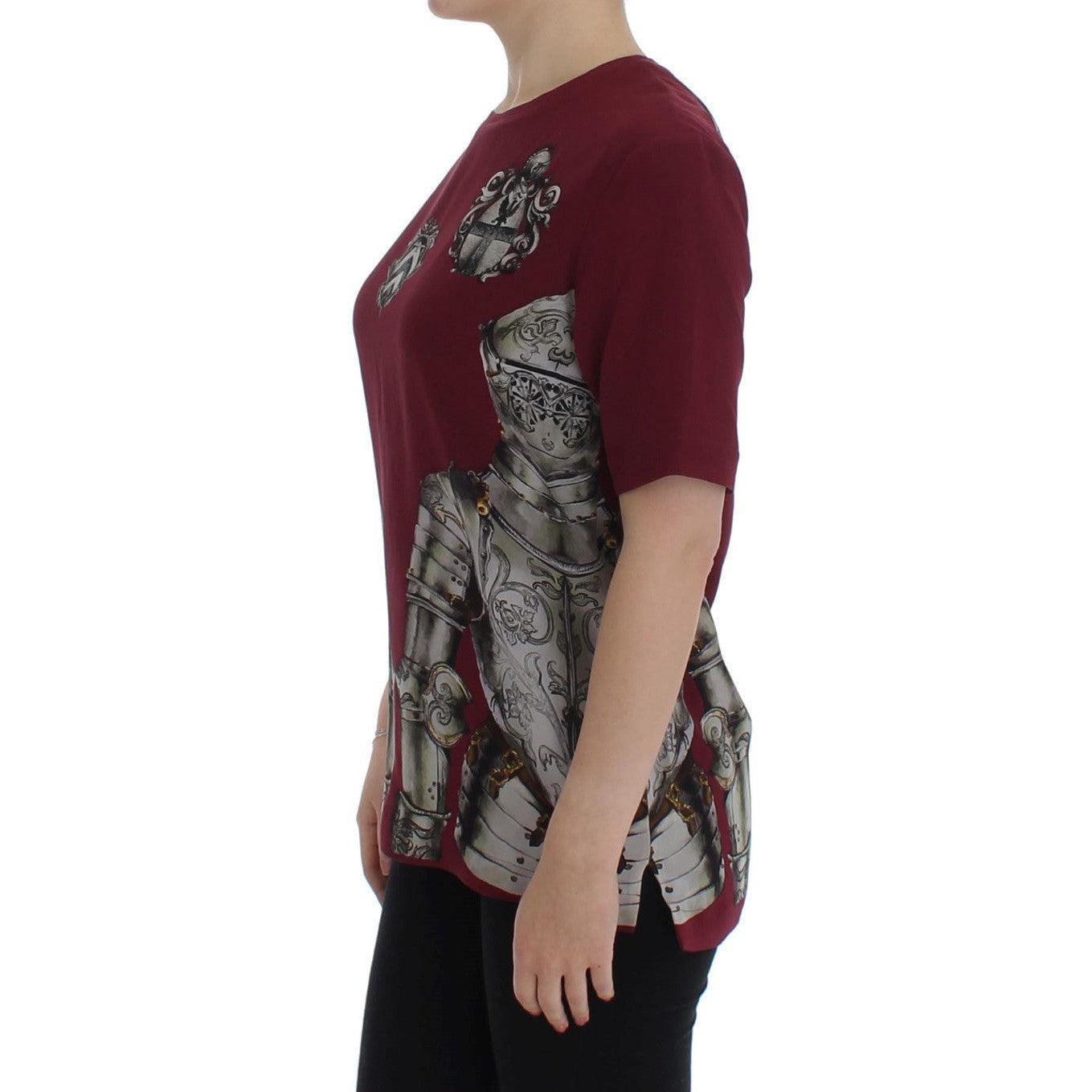 Dolce &amp; Gabbana Enchanted Sicily Silk Blouse with Knight Print