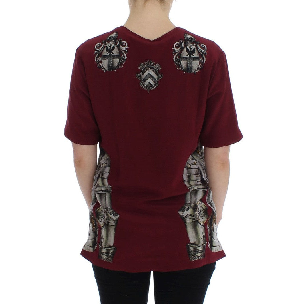 Dolce & Gabbana Enchanted Sicily Silk Blouse with Knight Print