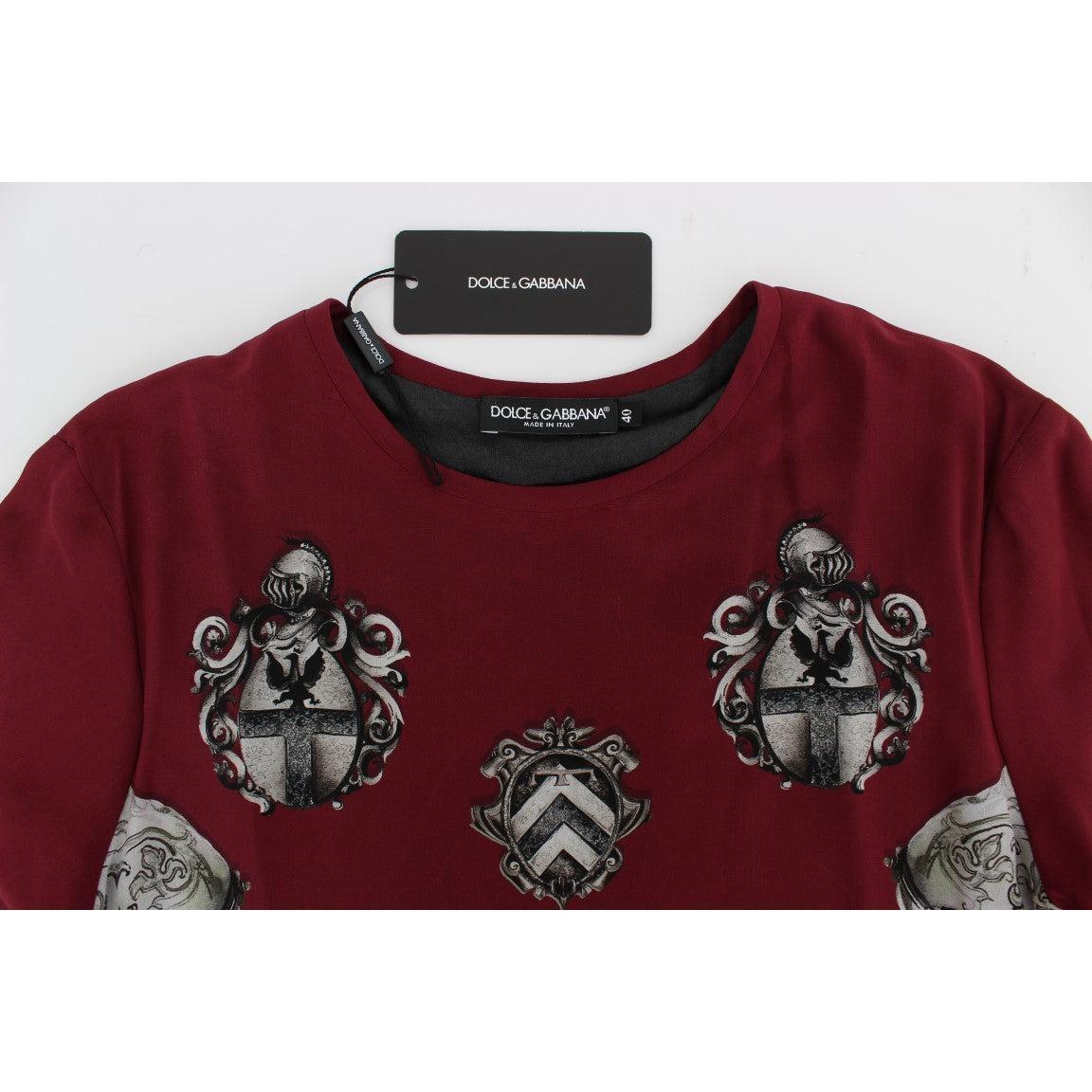 Dolce &amp; Gabbana Enchanted Sicily Silk Blouse with Knight Print