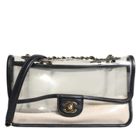 Chanel Black with gold Sand By The Sea" Flap Bag Black Leather Plastic 27 Classic Coco Bag