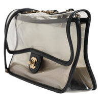 Chanel Black with gold Sand By The Sea" Flap Bag Black Leather Plastic 27 Classic Coco Bag