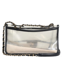 Chanel Black with gold Sand By The Sea" Flap Bag Black Leather Plastic 27 Classic Coco Bag