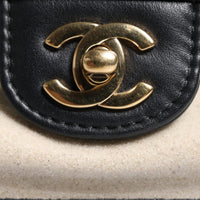 Chanel Black with gold Sand By The Sea" Flap Bag Black Leather Plastic 27 Classic Coco Bag