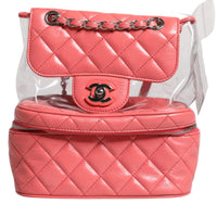 Chanel Pink Vinyl Leather Backpack Purse Bag