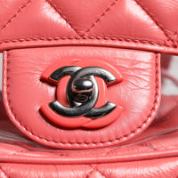 Chanel Pink Vinyl Leather Backpack Purse Bag