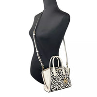 Michael Kors Avril XS Cream Cheetah Satchel Crossbody Bag Purse