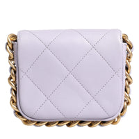 Chanel Blue Quilted Calfskin Framing Chain Flap Mini crossbody Bag