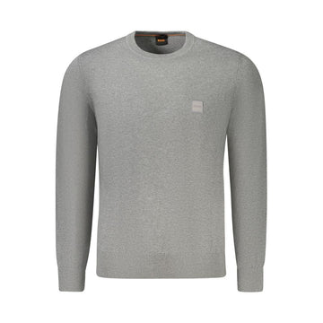 Hugo Boss Gray Cotton Men Sweater