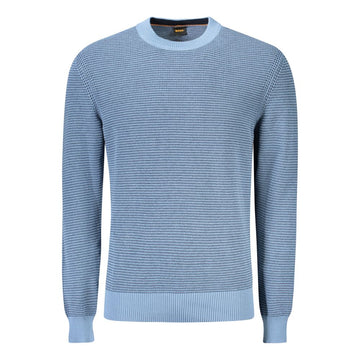 Hugo Boss Blue Cotton Men Sweater