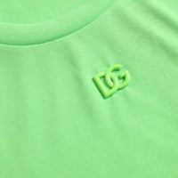 Dolce & Gabbana Green Embossed Logo Crew Neck Neon T-shirt