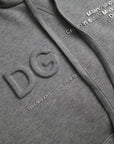 Dolce & Gabbana Gray Logo Cotton Hooded Sweatshirt Sweater