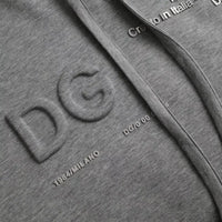 Dolce & Gabbana Gray Logo Cotton Hooded Sweatshirt Sweater