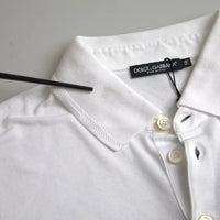 Dolce & Gabbana White Logo Collared Short Sleeve T-shirt