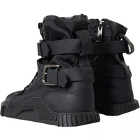 Dolce & Gabbana Black Nylon NS1 High Top Sneakers Shoes