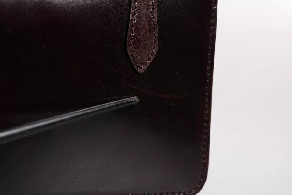Dolce &amp; Gabbana Maroon Horse Leather Logo Plaque Mini Crossbody Bag