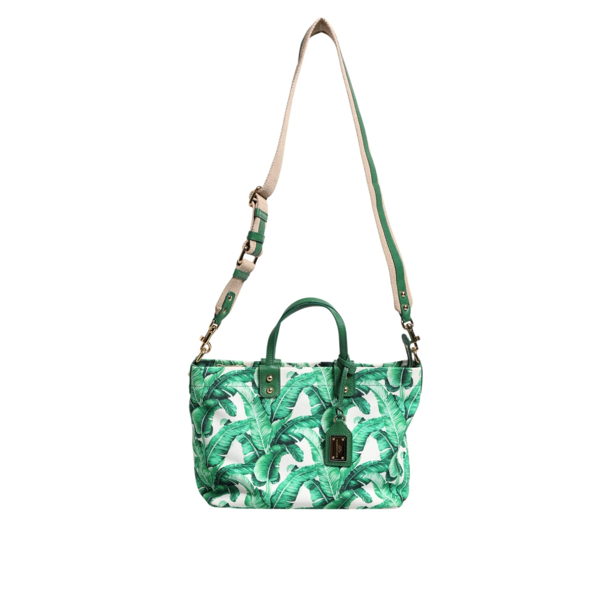 Dolce &amp; Gabbana Green Canvas Botanical Garden Women Tote Bag
